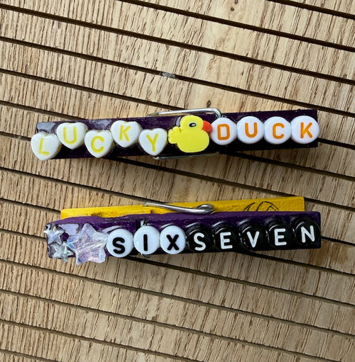 Any Sport - yellow and purple Lucky Duck, Six Seven, Baddie, U Ate Spoon, Purrfect, SLAY