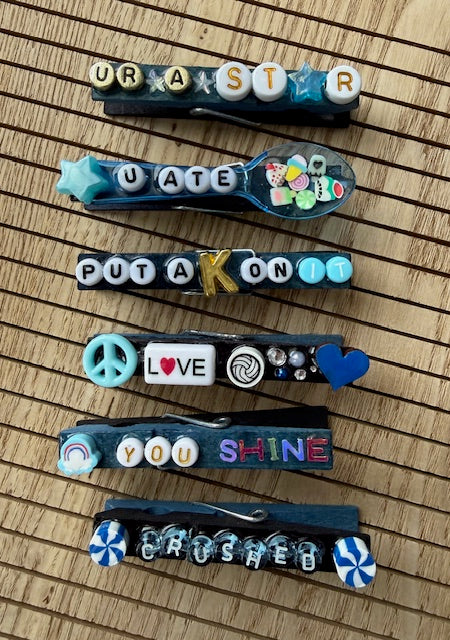 Volleyball - blue and black UR A STAR, U Ate Spoon, Put a K on it, Peace-Love-VB, You Shine, and Crushed