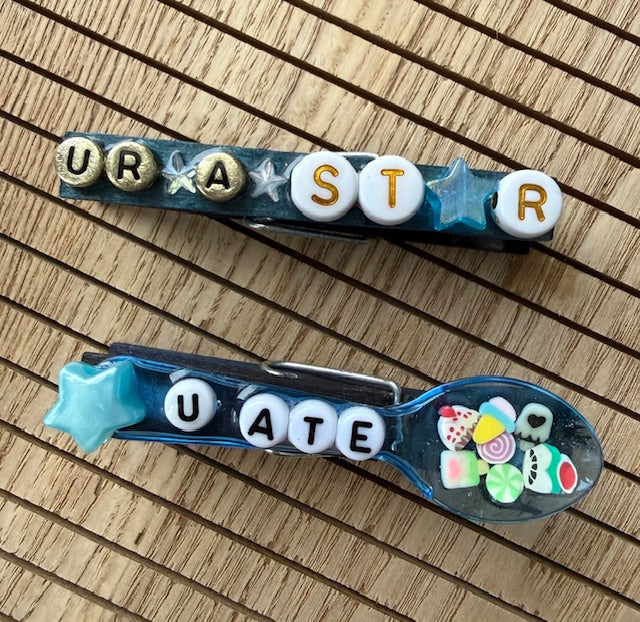 Volleyball - blue and black UR A STAR, U Ate Spoon, Put a K on it, Peace-Love-VB, You Shine, and Crushed