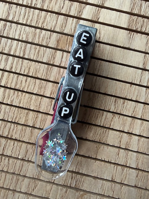 Volleyball - maroon and gray themed, Baddie, Queen, Eat Up Spoon, $Baller, Six Seven, Leave No Crumbs