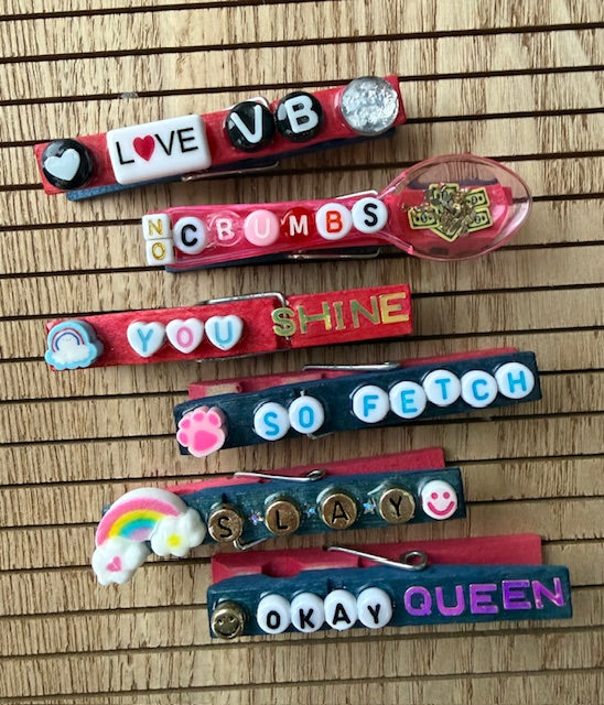 Volleyball - pink and blue LOVE VB, No Crumbs Spoon, YOU Shine, So Fetch, SLAY, and Okay Queen