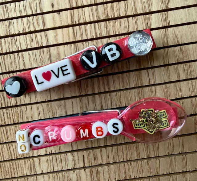 Volleyball - pink and blue LOVE VB, No Crumbs Spoon, YOU Shine, So Fetch, SLAY, and Okay Queen