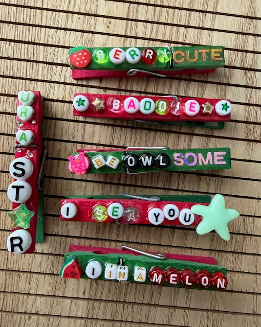 Any Sport - green and pink Berry Cute, Baddie, Be OWLsome, I SEA you, 1 in a melon, and UR A STAR