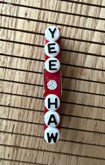 Volleyball - pink and purple Baddie, U Ate Spoon, Sweet Hit, Nice Blade, Lets Roll, and YEE HAW